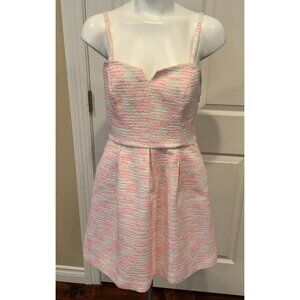 Moulinette Soeurs Anthropologie Pink/White/Silver Sheath Dress, Size 4 (US)